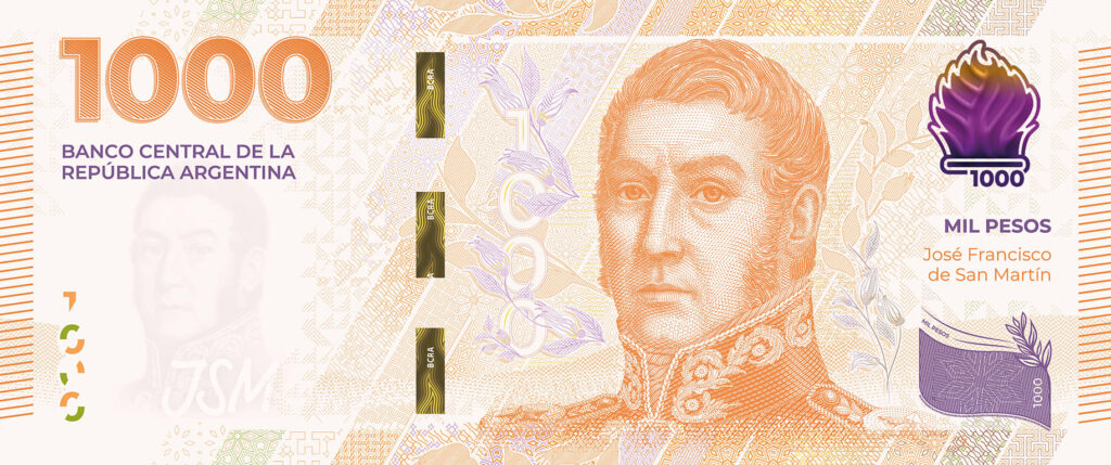 Billete San Martin 1000 Pesos