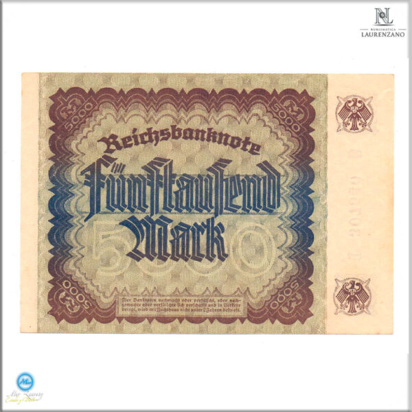 Billete Alemania 5000 Mark 1922 #81