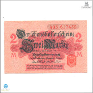 Billete Alemania 2 Mark 1914 #54 Sello Rojo