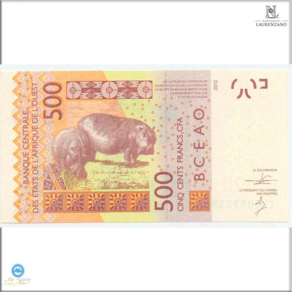 Billete Estados de Africa del Oeste - Senegal 500 Francos 2012 #719 S/C