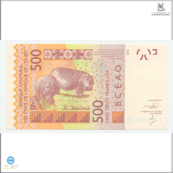 Billete Estados de Africa del Oeste - Senegal 500 Francos 2014 #719 S/C