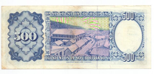 BOLIVIA 1 500 PESOS BOLIVIANOS #165 1981 AVAROA (2024070378) - Imagen 3